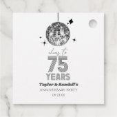 Disco-Cheers 75 Jahre Hochzeitsjubiläum Party Geschenkanhänger (Rückseite)