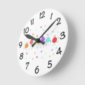 Disco Chicks Runde Wanduhr (Winkel)