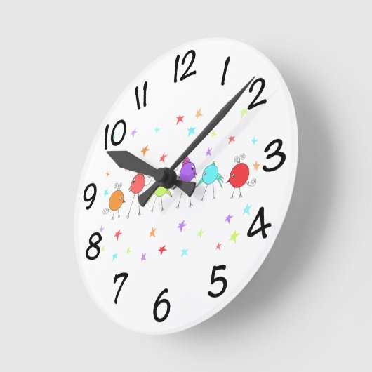 Disco Chicks Runde Wanduhr (Winkel)