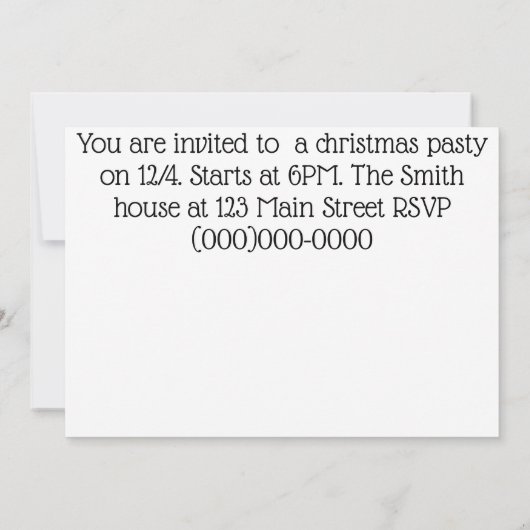 Disco Christmas Einladung (Rückseite)