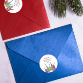 Disco Christmas Trees Rücksendeadresse Runder Aufkleber