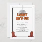 Disco Cowboy 40. Geburtstags-Party Einladung (Vorderseite)