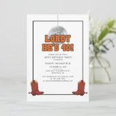 Disco Cowboy 40. Geburtstags-Party Einladung (Stehend Vorderseite)