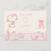 Disco Cowgirl Baby Duschdiapper Raffle Begleitkarte (Vorderseite)