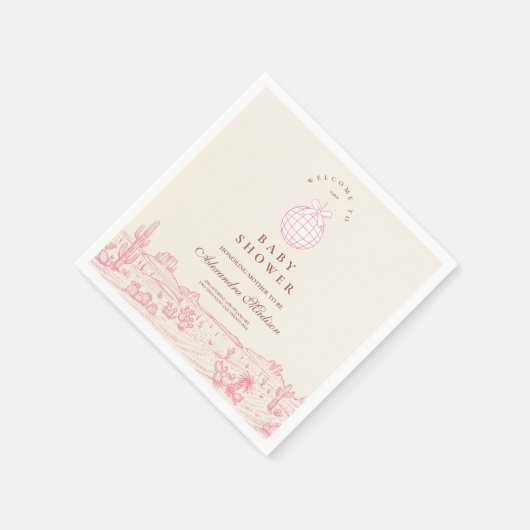 Disco Cowgirl Babydusche Serviette (Ecke)