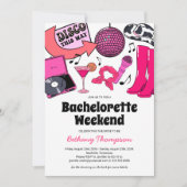Disco Cowgirl Bachelorette Wochenende Einladung (Vorderseite)