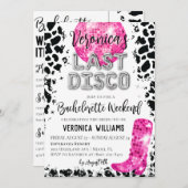 Disco Cowgirl Bachelorette Wochenende Einladung (Vorne/Hinten)