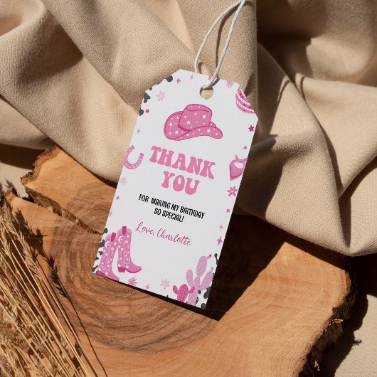 Disco Cowgirl Birthday Danke Tag Geschenkanhänger