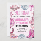 Disco Cowgirl Birthday Einladung (Vorderseite)