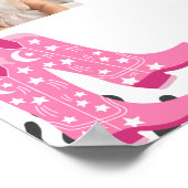 Disco Cowgirl Birthday Foto Milestone Poster (Ecke)