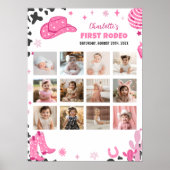 Disco Cowgirl Birthday Foto Milestone Poster (Vorne)