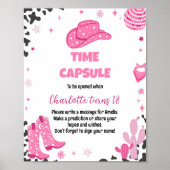 Disco Cowgirl Birthday Time Kapselunterschrift Poster (Vorne)