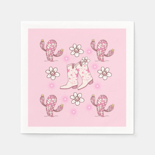 Disco Cowgirl Boot and Cactus Serviette (Vorderseite)