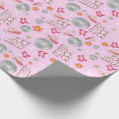 Disco Cowgirl Custom Wrapping Paper Geschenkpapier (Ecke)