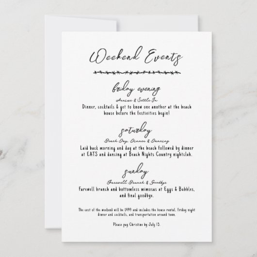 Disco Cowgirl Drawn Junggeselinnen-Abschied Einladung (Rückseite)