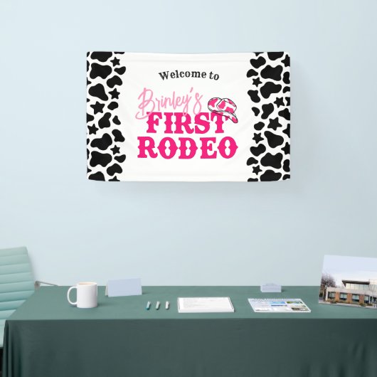 Disco Cowgirl First Rodeo Banner (Messe)