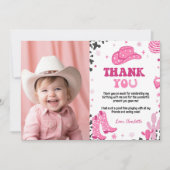 Disco Cowgirl Geburtstag Foto Danke Karte (Vorderseite)