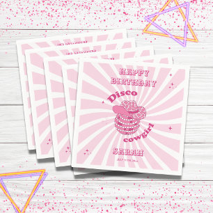 Disco-Cowgirl-Geburtstags-Party-Papier-Servietten Serviette