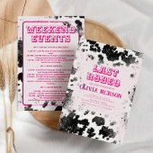 Disco Cowgirl Hot Pink Western Junggeselinnen-Absc Einladung