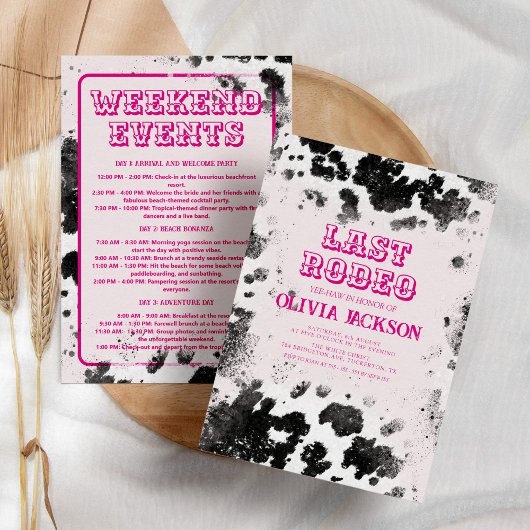 Disco Cowgirl Hot Pink Western Junggeselinnen-Absc Einladung