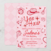 Disco Cowgirl Invitation Einladung (Vorne/Hinten)