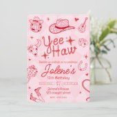 Disco Cowgirl Invitation Einladung (Stehend Vorderseite)