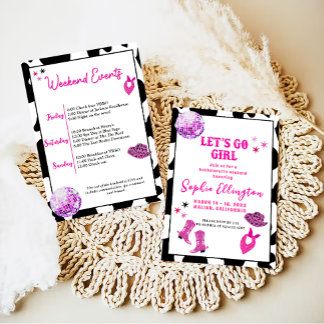 Disco Cowgirl Junggeselinnen-Abschied Einladung