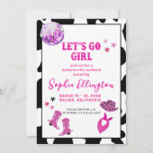 Disco Cowgirl Junggeselinnen-Abschied Einladung (Vorderseite)