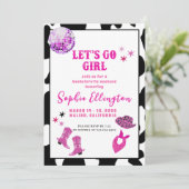 Disco Cowgirl Junggeselinnen-Abschied Einladung (Stehend Vorderseite)