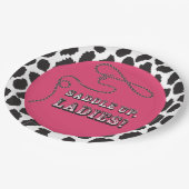 Disco Cowgirl Junggeselinnen-Abschied Pappteller (Schrägansicht)