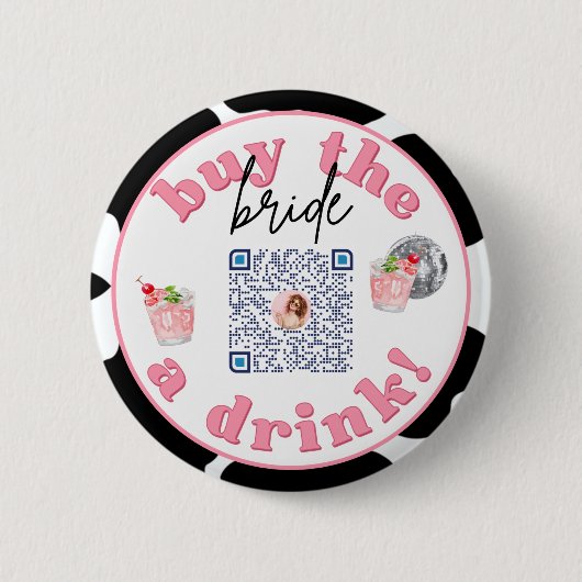 Disco Cowgirl Junggeselinnen-Abschied Venmo QR Cod Button (Vorderseite)