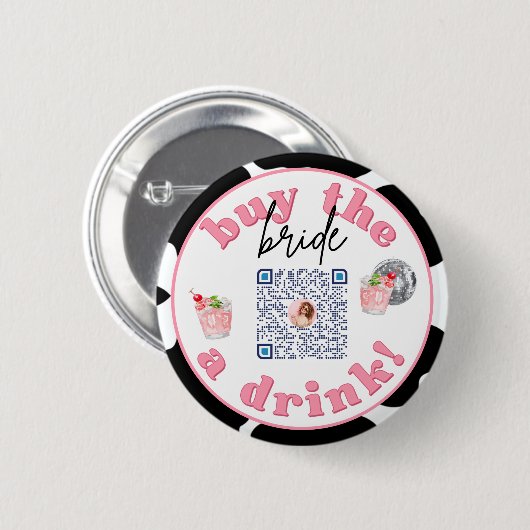 Disco Cowgirl Junggeselinnen-Abschied Venmo QR Cod Button (Vorne & Hinten)