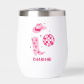 Disco Cowgirl Junggeselinnen-Abschied Wine Tumbler (Vorderseite)