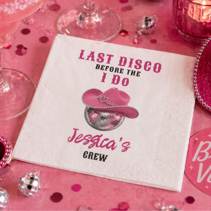 Disco-Cowgirl-Junggesellinnen-Cocktail Serviette
