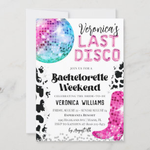 Disco-Cowgirl-Junggesellinnen-Wochenende-Einladung Einladung