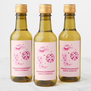 Disco-Cowgirl-Junggesellinnenabschied Mini-Wein-Et Weinetikett