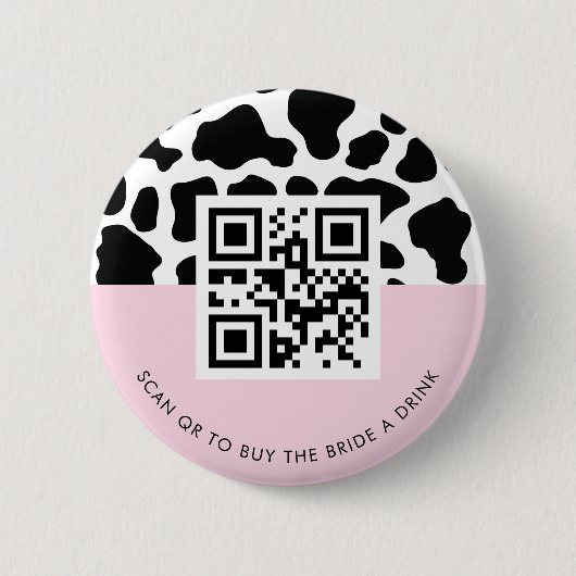 Disco Cowgirl Kaufen die Braut ein Getränk QR Code Button (Vorderseite)