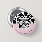 Disco Cowgirl Kaufen die Braut ein Getränk QR Code Button (Vorne & Hinten)