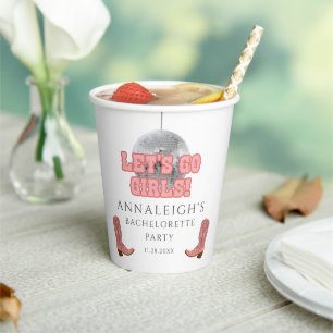 Disco Cowgirl Lasse Go Girls Junggeselinnen-Abschi Pappbecher