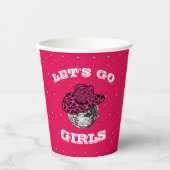 Disco Cowgirl mit Sternen Muster Paper Cups Pappbecher (Vorderseite)