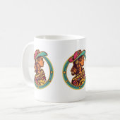 Disco Cowgirl Mug – Retro Western Autumn Vibes Kaffeetasse (Vorderseite Links)