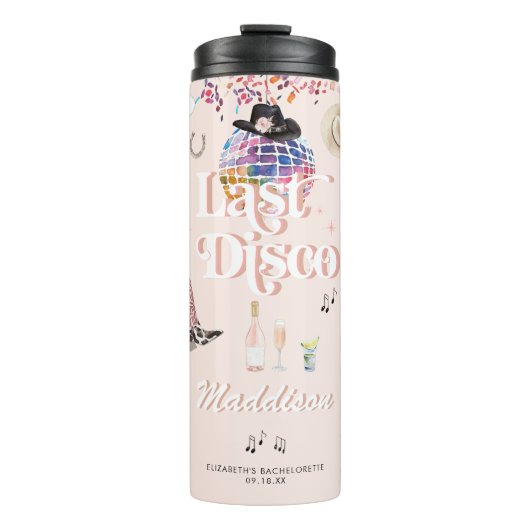 Disco Cowgirl Nashville Pink Rodeo | Bachelorette Thermosbecher (Vorderseite)
