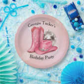 Disco-Cowgirl Pink Geburtstagsfeier Pappteller (Party)