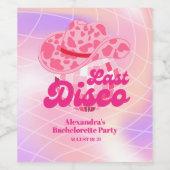 Disco Cowgirl Pink Rodeo Bachelorette Party Weinetikett (Einzelnes Label)