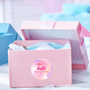 Disco-Cowgirl Pink Rodeo Junggesellinnenabschied Runder Aufkleber