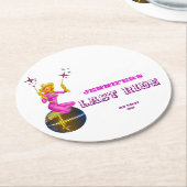 Disco Cowgirl Retro Junggeselinnen-Abschied Runder Pappuntersetzer (Angewinkelt)