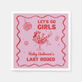 Disco Cowgirl Rodeo Bachelorette Weekend Serviette (Vorderseite)