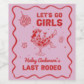 Disco Cowgirl Rodeo Bachelorette Weinetikett (Einzelnes Label)