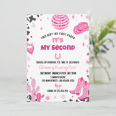 Disco Cowgirl Rodeo Western Geburtstag Einladung (Stehend Vorderseite)