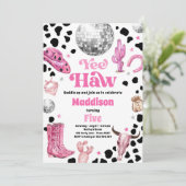 Disco Cowgirl Space Rodeo Country Girl Einladung (Stehend Vorderseite)